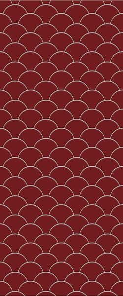 Red Fishscales Tile Acrylic Shower Panel 2440mm x 1220mm (3mm Thick) - CladdTech