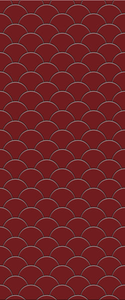 Red Fishscales Tile Acrylic Shower Panel 2440mm x 1220mm (3mm Thick) - CladdTech