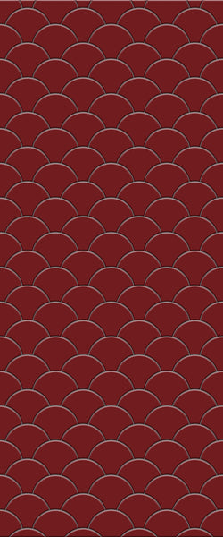 Red Fishscales Tile Acrylic Shower Panel 2440mm x 1220mm (3mm Thick) - CladdTech