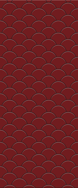 Red Fishscales Tile Acrylic Shower Panel 2440mm x 1220mm (3mm Thick) - CladdTech