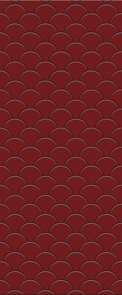 Red Fishscales Tile Acrylic Shower Panel 2440mm x 1220mm (3mm Thick) - CladdTech
