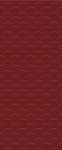 Red Fishscales Tile Acrylic Shower Panel 2440mm x 1220mm (3mm Thick) - CladdTech