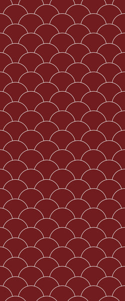 Red Fishscales Tile Acrylic Shower Panel 2440mm x 1220mm (3mm Thick) - CladdTech