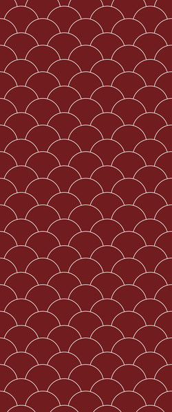 Red Fishscales Tile Acrylic Shower Panel 2440mm x 1220mm (3mm Thick) - CladdTech