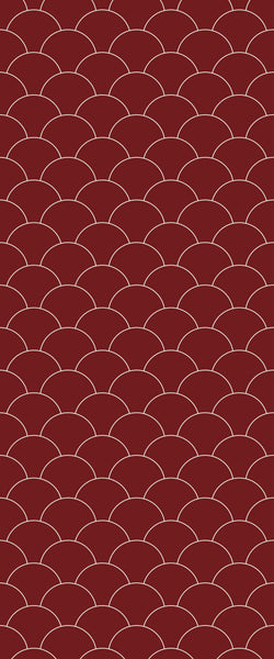 Red Fishscales Tile Acrylic Shower Panel 2440mm x 1220mm (3mm Thick) - CladdTech