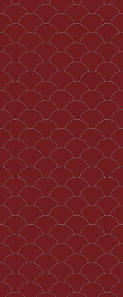 Red Fishscales Tile Acrylic Shower Panel 2440mm x 1220mm (3mm Thick) - CladdTech