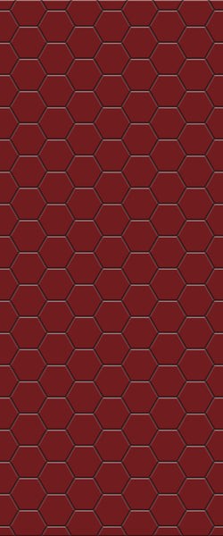 Red Hexagon Tile Acrylic Wall Panel 2440mm x 1220mm (3mm Thick) - CladdTech