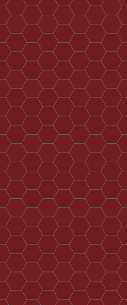 Red Hexagon Tile Acrylic Wall Panel 2440mm x 1220mm (3mm Thick) - CladdTech