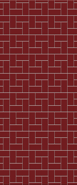Red Windmill Tile Acrylic Shower Panel 2440mm x 1220mm ( 3mm Thick) - CladdTech