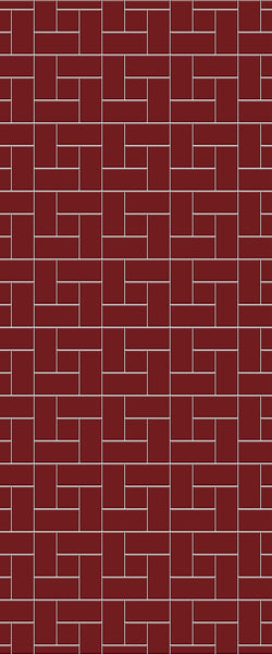 Red Windmill Tile Acrylic Shower Panel 2440mm x 1220mm ( 3mm Thick) - CladdTech