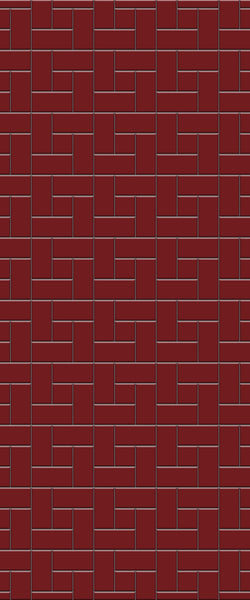 Red Windmill Tile Acrylic Shower Panel 2440mm x 1220mm ( 3mm Thick) - CladdTech