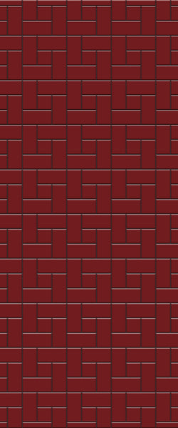 Red Windmill Tile Acrylic Shower Panel 2440mm x 1220mm ( 3mm Thick) - CladdTech