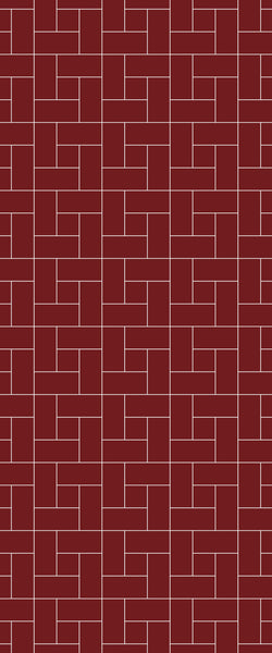 Red Windmill Tile Acrylic Shower Panel 2440mm x 1220mm ( 3mm Thick) - CladdTech