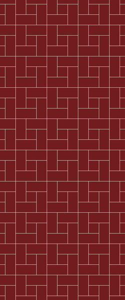 Red Windmill Tile Acrylic Shower Panel 2440mm x 1220mm ( 3mm Thick) - CladdTech