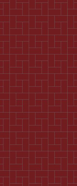 Red Windmill Tile Acrylic Shower Panel 2440mm x 1220mm ( 3mm Thick) - CladdTech