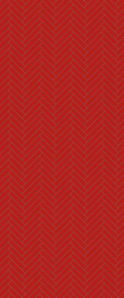 Red Single Herringbone Tile Acrylic Shower Panel 2440mm x 1220mm ( 3mm Thick) - CladdTech