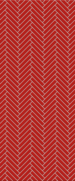 Red Double Herringbone Tile Acrylic Shower Panel 2440mm x 1220mm ( 3mm Thick) - CladdTech