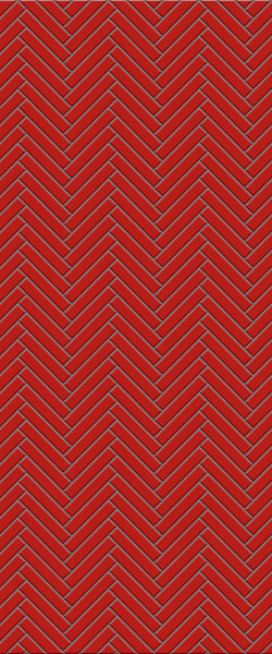 Red Double Herringbone Tile Acrylic Shower Panel 2440mm x 1220mm ( 3mm Thick) - CladdTech