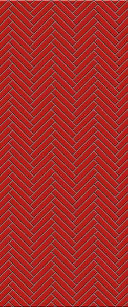 Red Double Herringbone Tile Acrylic Shower Panel 2440mm x 1220mm ( 3mm Thick) - CladdTech