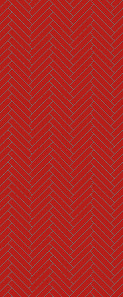 Red Double Herringbone Tile Acrylic Shower Panel 2440mm x 1220mm ( 3mm Thick) - CladdTech
