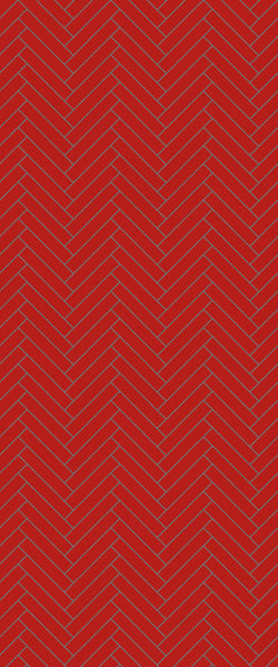 Red Double Herringbone Tile Acrylic Shower Panel 2440mm x 1220mm ( 3mm Thick) - CladdTech