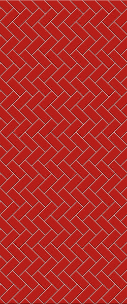 Red Diagonal Herringbone Tile Acrylic Shower Panel 2440mm x 1220mm ( 3mm Thick) - CladdTech