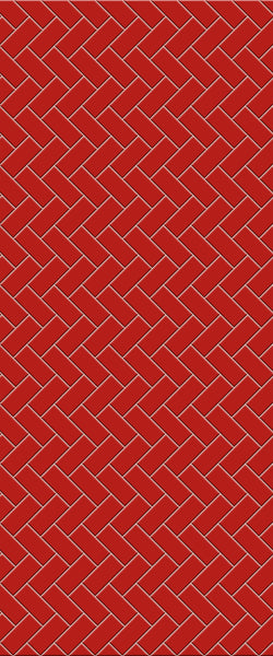 Red Diagonal Herringbone Tile Acrylic Shower Panel 2440mm x 1220mm ( 3mm Thick) - CladdTech