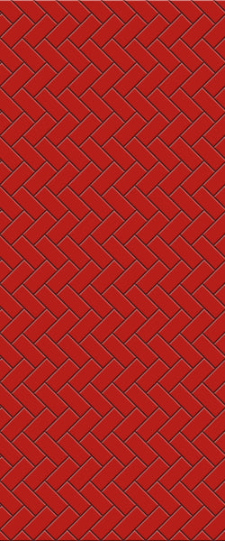 Red Diagonal Herringbone Tile Acrylic Shower Panel 2440mm x 1220mm ( 3mm Thick) - CladdTech