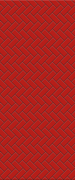 Red Diagonal Herringbone Tile Acrylic Shower Panel 2440mm x 1220mm ( 3mm Thick) - CladdTech