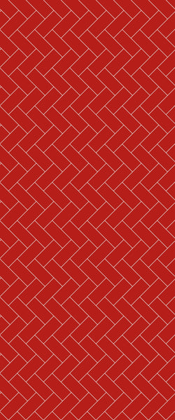 Red Diagonal Herringbone Tile Acrylic Shower Panel 2440mm x 1220mm ( 3mm Thick) - CladdTech