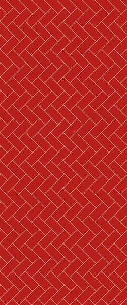 Red Diagonal Herringbone Tile Acrylic Shower Panel 2440mm x 1220mm ( 3mm Thick) - CladdTech