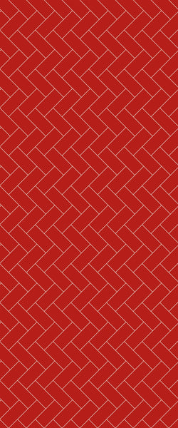 Red Diagonal Herringbone Tile Acrylic Shower Panel 2440mm x 1220mm ( 3mm Thick) - CladdTech