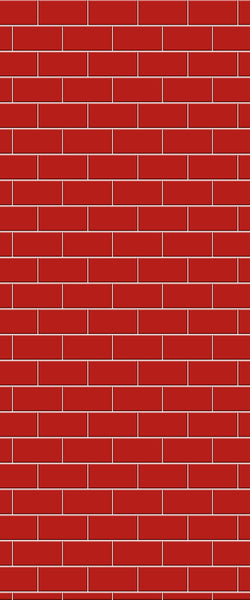 Red Subway Tile Acrylic Shower Panel 2440mm x 1220mm ( 3mm Thick) - CladdTech