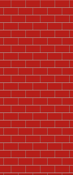 Red Subway Tile Acrylic Shower Panel 2440mm x 1220mm ( 3mm Thick) - CladdTech