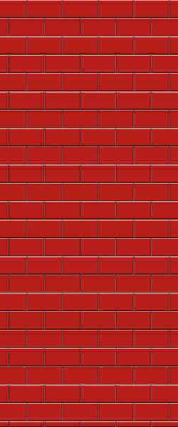 Red Subway Tile Acrylic Shower Panel 2440mm x 1220mm ( 3mm Thick) - CladdTech