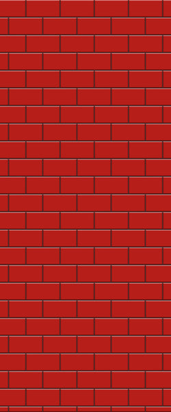 Red Subway Tile Acrylic Shower Panel 2440mm x 1220mm ( 3mm Thick) - CladdTech
