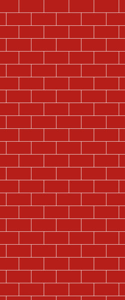 Red Subway Tile Acrylic Shower Panel 2440mm x 1220mm ( 3mm Thick) - CladdTech