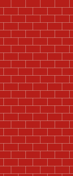 Red Subway Tile Acrylic Shower Panel 2440mm x 1220mm ( 3mm Thick) - CladdTech