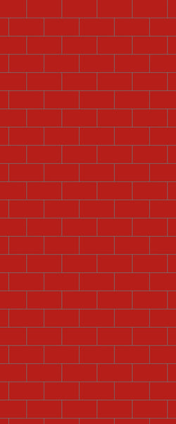 Red Subway Tile Acrylic Shower Panel 2440mm x 1220mm ( 3mm Thick) - CladdTech