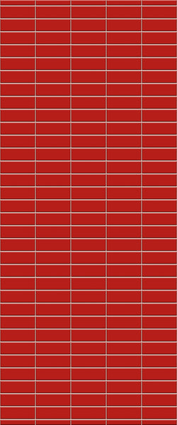 Red Horizontal Block Tile Acrylic Shower Panel 2440mm x 1220mm ( 3mm Thick) - CladdTech