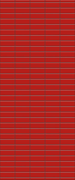Red Horizontal Block Tile Acrylic Shower Panel 2440mm x 1220mm ( 3mm Thick) - CladdTech