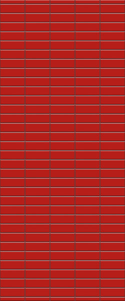 Red Horizontal Block Tile Acrylic Shower Panel 2440mm x 1220mm ( 3mm Thick) - CladdTech