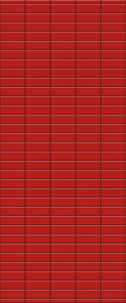 Red Horizontal Block Tile Acrylic Shower Panel 2440mm x 1220mm ( 3mm Thick) - CladdTech