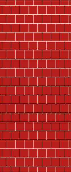 Red Large Square's Tile Acrylic Shower Wall Panel 2440mm x 1220mm ( 3mm Thick) - CladdTech