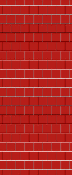 Red Large Square's Tile Acrylic Shower Wall Panel 2440mm x 1220mm ( 3mm Thick) - CladdTech