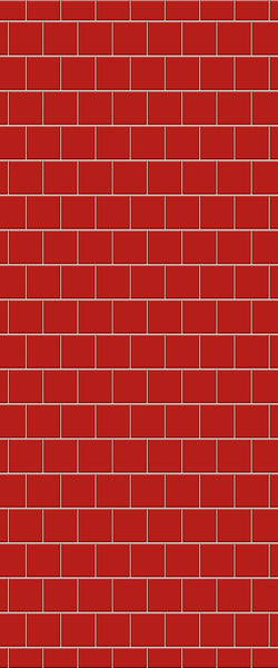 Red Large Square's Tile Acrylic Shower Wall Panel 2440mm x 1220mm ( 3mm Thick) - CladdTech