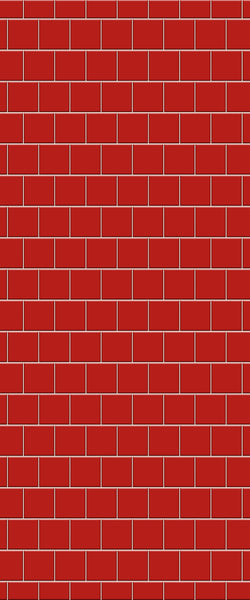 Red Large Square's Tile Acrylic Shower Wall Panel 2440mm x 1220mm ( 3mm Thick) - CladdTech