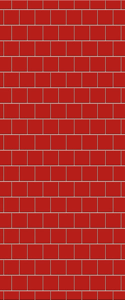 Red Large Square's Tile Acrylic Shower Wall Panel 2440mm x 1220mm ( 3mm Thick) - CladdTech