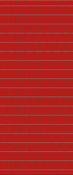 Red Large Square's Tile Acrylic Shower Wall Panel 2440mm x 1220mm ( 3mm Thick) - CladdTech