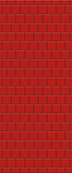 Red Large Square's Tile Acrylic Shower Wall Panel 2440mm x 1220mm ( 3mm Thick) - CladdTech